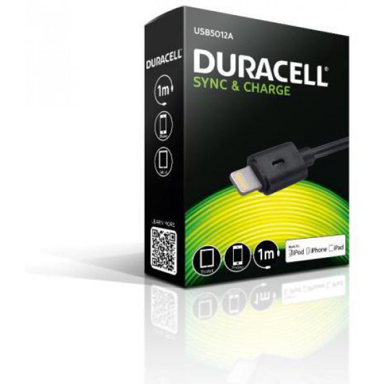 ������� �������� USB DURACELL MFI LIGHTNING 1M �����