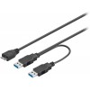 Goobay 95746 ������� 2XUSB 3.0 PLUG (TYPE A) - USB 3.0 MICRO PLUG (TYPE B) 0.30M - (4040849957468)
