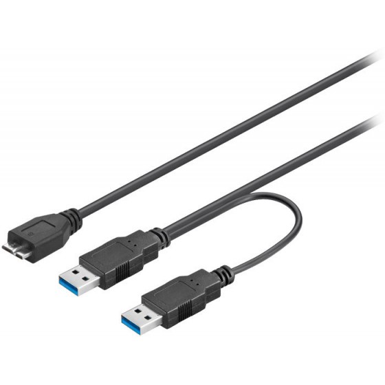 Goobay 95746 ������� 2XUSB 3.0 PLUG (TYPE A) - USB 3.0 MICRO PLUG (TYPE B) 0.30M - (4040849957468)