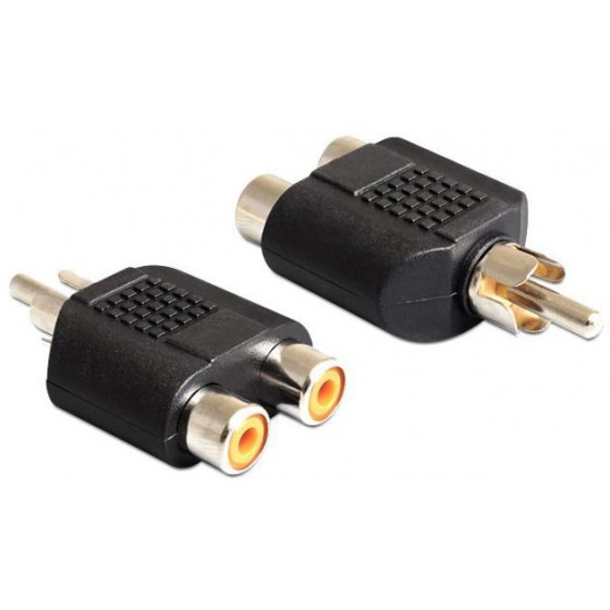 DELOCK ���������� ��� 2X RCA FEMALE �� 1X RCA MALE