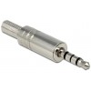 DELOCK ����� 3.5MM STEREO, 4 PIN, BEND PROTECTION, METAL, SILVER