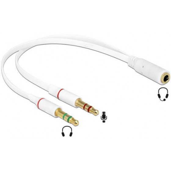 DELOCK ���������� ��� 3.5MM 4-PIN JACK �� 2X 3.5M 3-PIN JACK