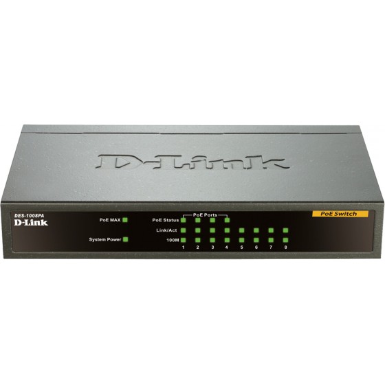 DLINK DES-1008PA SWITCH 8 PORTS WITH 4 POE PORTS