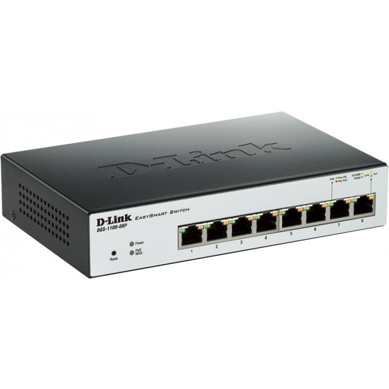 DLINK SWITCH DGS-1100-08P, 8 PORT GIGABIT POE