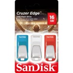 SANDISK SDCZ51-016G-E46T CRUZER EDGE 3-PACK - 16GB USB EURO 2016