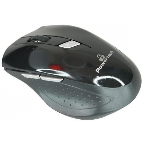 POWERTECH WIRELESS MOUSE, ������, 1600 DPI, ������ �������, BLACK - (PT-294)