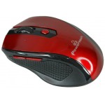 POWERTECH WIRELESS MOUSE, ������, 1600 DPI, ������ �������, RED-BLACK - (PT-299)