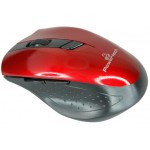 POWERTECH WIRELESS MOUSE, ������, 1600 DPI, ������ �������, RED-BLACK - (PT-296)