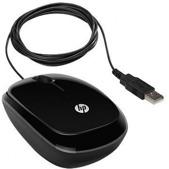 MOUSE HP X1200 WIRED BLACK - (H6E99AA)