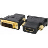 POWERTECH ADAPTER ��� DVI I(24+5) M �� HDMI F, GOLD - (CAB-H056)