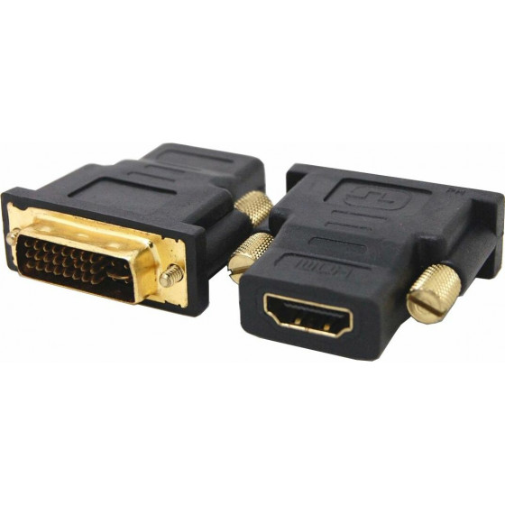 POWERTECH ADAPTER ��� DVI I(24+5) M �� HDMI F, GOLD - (CAB-H056)