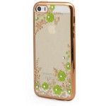 ���� TPU INOS APPLE IPHONE 5/5S/SE ELECTROPLATE FLOWERS ULTRA SLIM 0.3MM �����