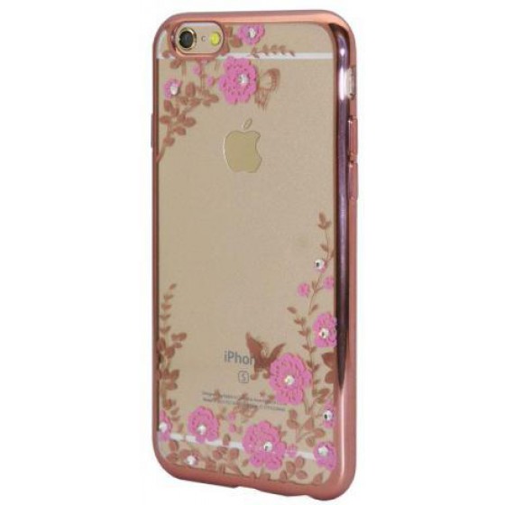 ���� TPU INOS APPLE IPHONE 6/ IPHONE 6S ELECTROPLATE FLOWERS ULTRA SLIM 0.3MM ���-�����