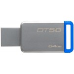 KINGSTON FLASH DISK DT50/64GB METAL/BLUE USB 3.1
