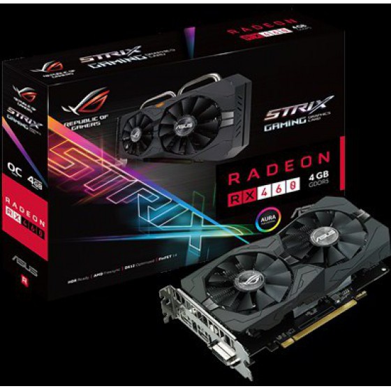 ASUS VGA STRIX-RX460-O4G-GAMING, 4096MB, GDDR5 - (90YV09L3-M0NA00)