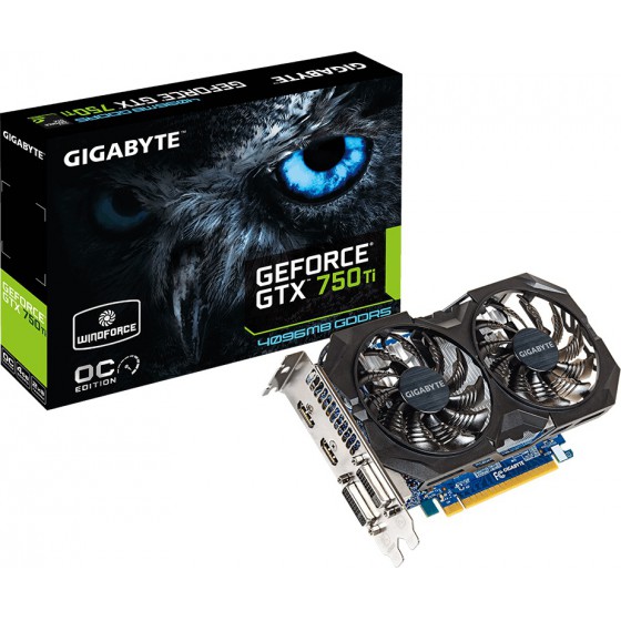GIGABYTE GTX 750 TI WINDFORCE 4GB DDR5 - (GV-N75TWF2OC-4GI)