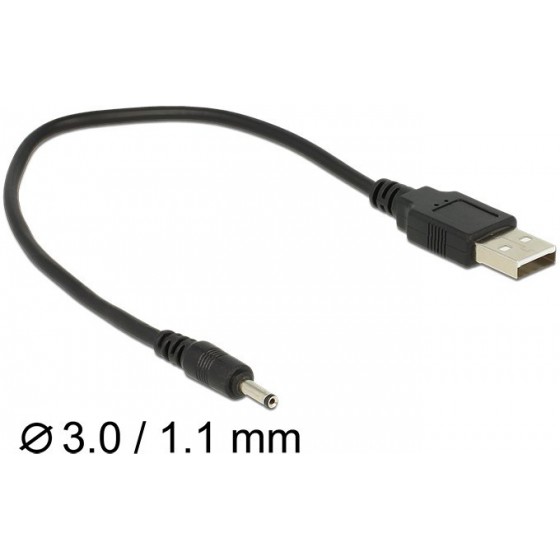 DELOCK ������� ��� USB TYPE-A �� DC 3.0 X 1.1 MM MALE, 27CM