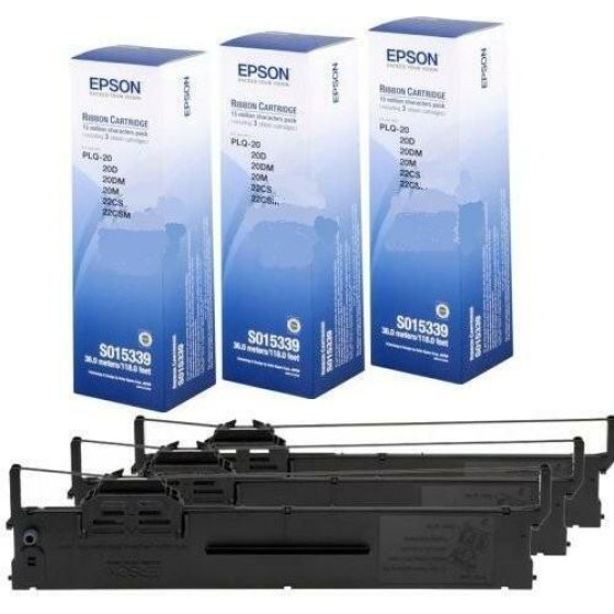 EPSON C13S015339 BLACK RIBBON 3 PACK