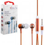H/F UNIVERSAL 3.5MM BRAIDED VT780 STEREO ON/OFF ORANGE VOLTE-TEL