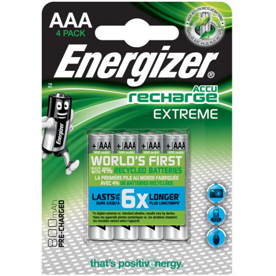 ENERGIZER AAA-HR03/800MAH/4TEM EXTREME RECHARGEABLE F016482