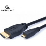 CABLEXPERT HDMI MALE TO MICRO D-MALE BLACK CABLE WITH GOLD-PLATED CONNECTORS 1.8M - (8716309072854)