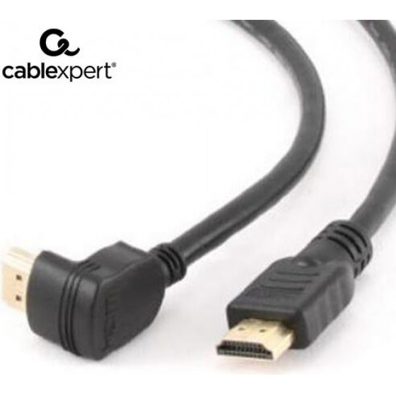 CABLEXPERT HDMI V.1.4 90DEGREES MALE TO STRAIGHT MALE CONNECTORS CABLE 19PINS GOLD PLATED 1,8M - (8716309066020)