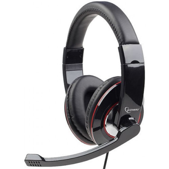 GEMBIRD STEREO HEADSET GLOSSY BLACK MHS-001 - (8716309079495)