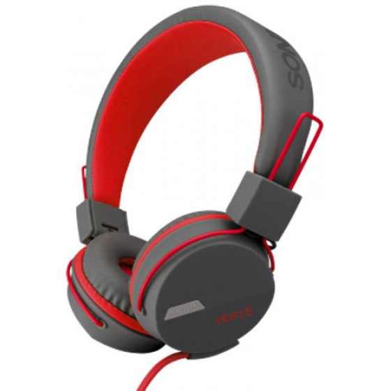 SONIC GEAR HEADPHONE VIBRA 5 WITH MIC G.RED - (8886411933777)