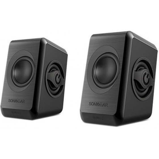SONIC GEARS USB POWERED QUAD BASS SPEAKERS 2,0 BLACK COOL GREY - (8886411908058)