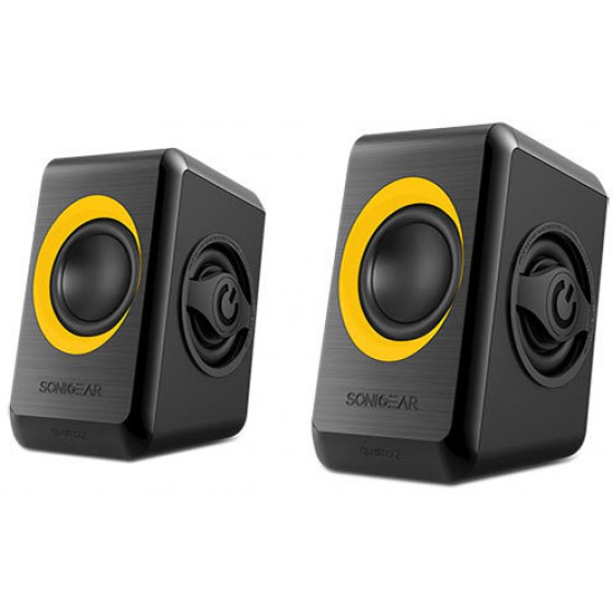 SONIC GEARS USB POWERED QUAD BASS SPEAKERS 2,0 BLACK SUNNY ORANGE - (8886411908027)
