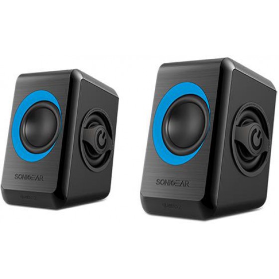 SONIC GEARS USB POWERED QUAD BASS SPEAKERS 2,0 BLACK TURQUILA - (8886411908034)