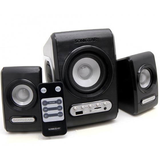 SONIC GEARS USB POWERED XTREME BASS SPEAKERS 2,1 BLACK COOL GREY - (8886411908256)