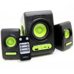 SONIC GEARS USB POWERED XTREME BASS SPEAKERS 2,1 BLACK LIME GREEN QUATROVBLG - (8886411908218)