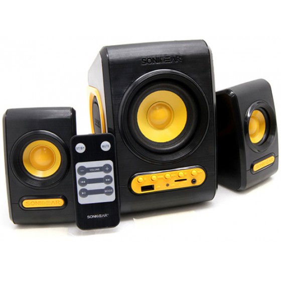 SONIC GEARS USB POWERED XTREME BASS SPEAKERS 2,1 BLACK SUNNY ORANGE QUATROVBSO - (8886411908225)