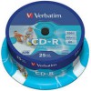 VERBATIM CD-R 25PK WIDE INKJET PRINTABLE AZO 700MB - (023942434399)