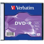 VERBATIM DVD+R 10PACK SLIM CASE 4,7GB 16X - (023942436577)