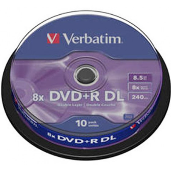 VERBATIM DVD+R DUAL LAYER 10 TUB 8X8.5GB - (023942436669)