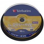 VERBATIM DVD+RW 4X 4,7GB 10PACK SPIND - (0023942434887)