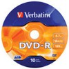 VERBATIM DVD-R 10 TUB 16X 4.7GB BULK - (023942437291)