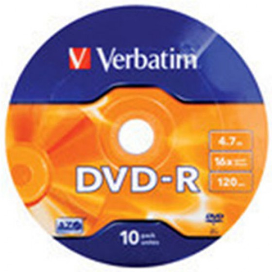 VERBATIM DVD-R 10 TUB 16X 4.7GB BULK - (023942437291)
