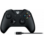 XBOX ONE WIRELESS CONTROLLER  BLACK + CABLE FOR W10 - (4N6-00002)