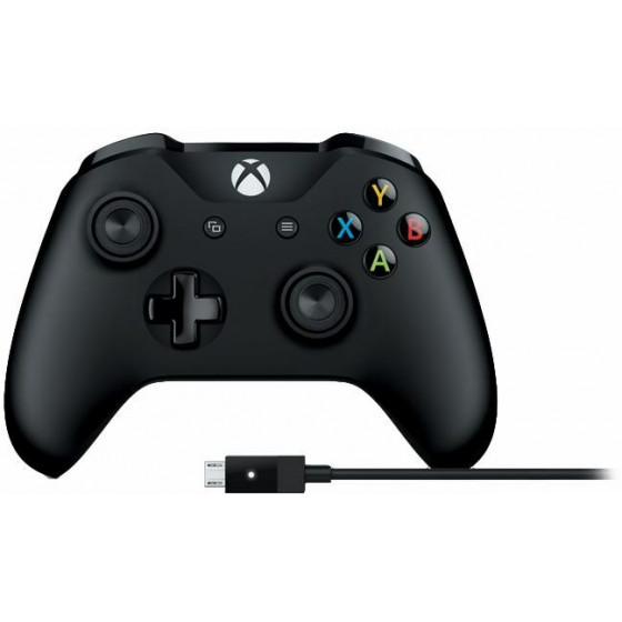 XBOX ONE WIRELESS CONTROLLER  BLACK + CABLE FOR W10 - (4N6-00002)
