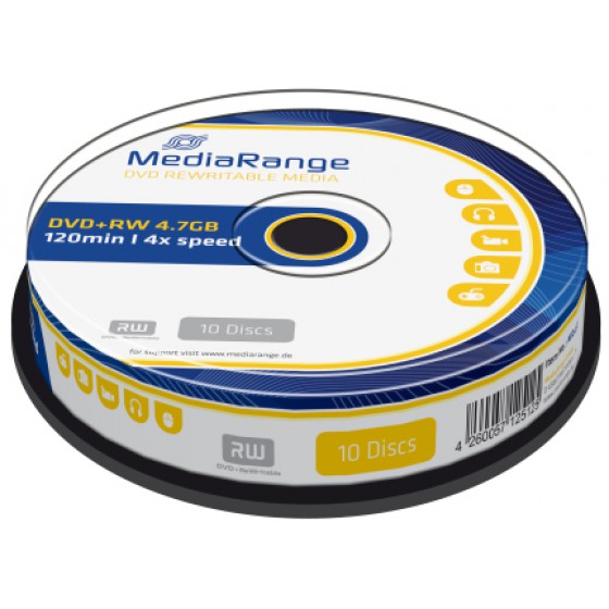 MR451 MEDIARANGE DVD+RW 4X CAKEBOX 10 PACK