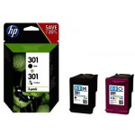 CARTRIDGE HP INKJET NO 301 COMBO 2-PACK (BLACK, TRI-COLOR) - (N9J72AE)