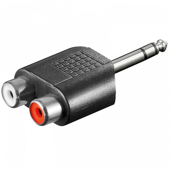 ADAPTOR STEREO 6.35MM �� 2 RCA ���.