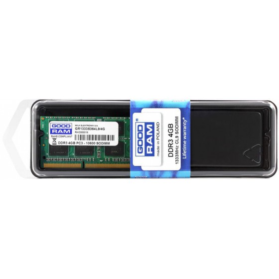 GOODRAM SO-DIMM ����� ����� DDR3, 4GB , 1600 , 12800, 1,35V - (GR1600S3V64L11S-4GB)