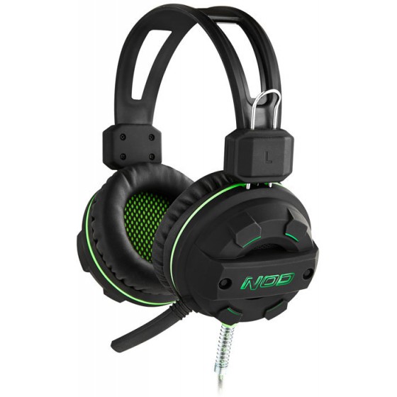 NOD G-HDS-002 GAMING HEADSET BLACK RUBBER WITH GREEN LED