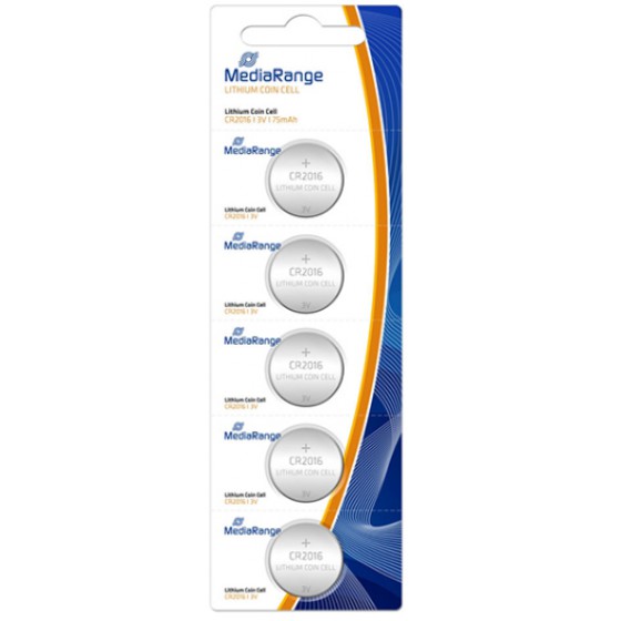 �������� ������ MEDIARANGE COIN CELLS CR2016 3V (5 PACK) - (MRBAT136)