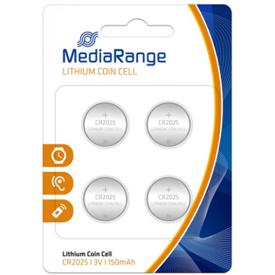 �������� ������ MEDIARANGE COIN CELLS CR2025 3V (4 PACK) - (MRBAT131)