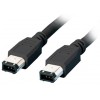 ������� MEDIARANGE FIREWIRE PLUG (6-PIN)/FIREWIRE PLUG (6-PIN) 1.8M BLACK - (MRCS122)
